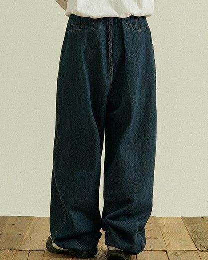 TUCK WAIST DENIM PANTS W1587