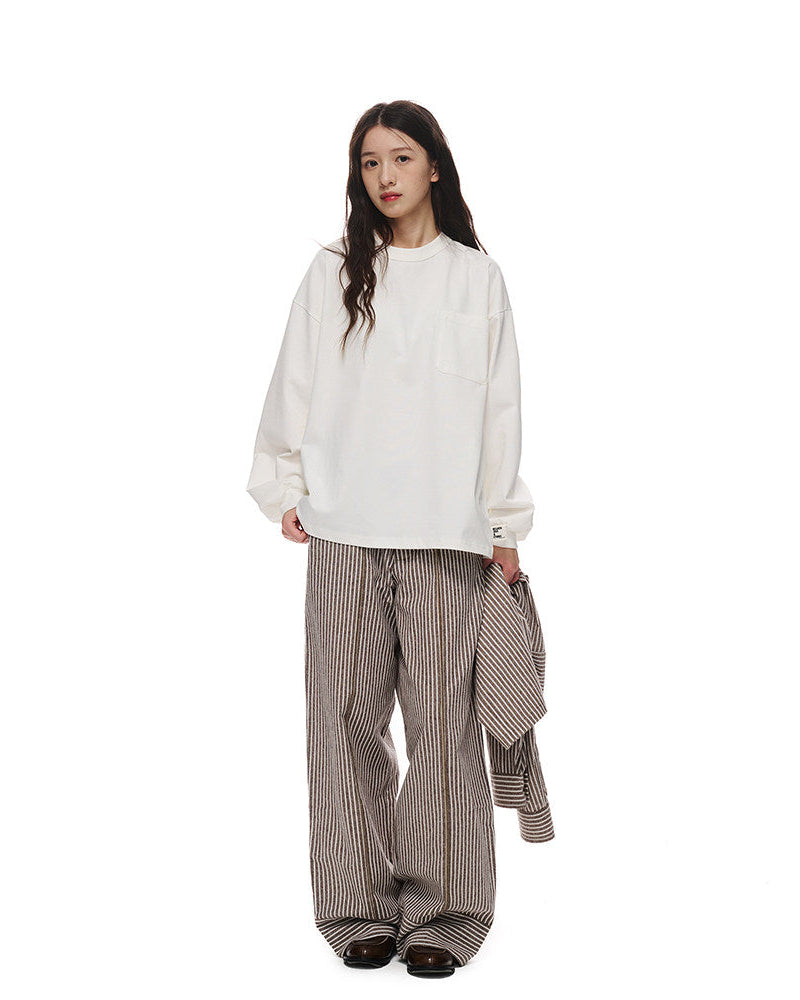 POCKET OVERSIZE LONG TEE W1580