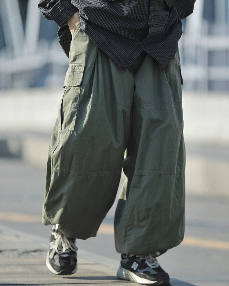 OVERSIZED WIDE CARGO PANTS W1476