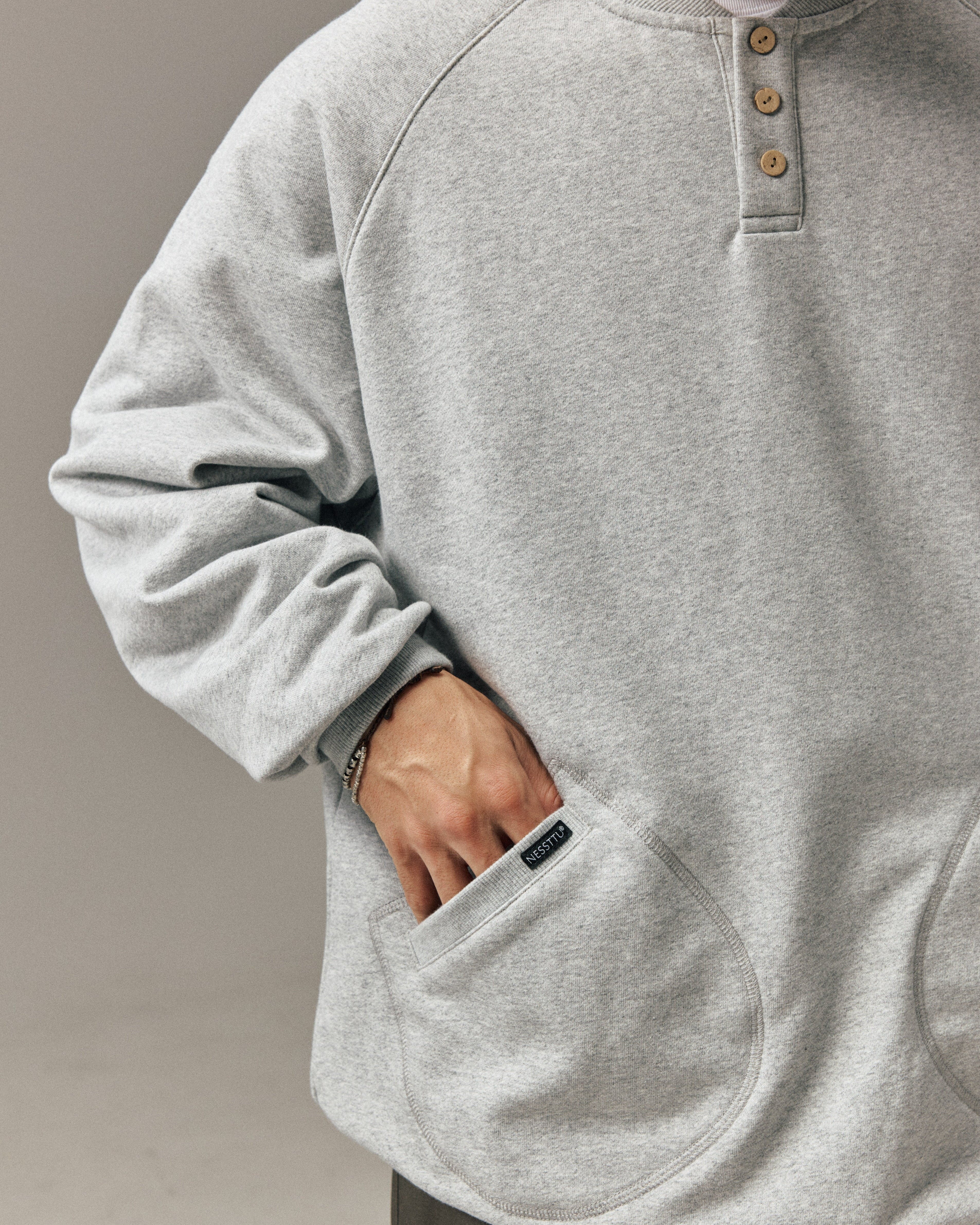 HENLEY FLEECE SWEATSHIRT W1559