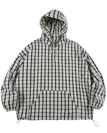 CHECK PATTERN ANORAK HOODIE W1551