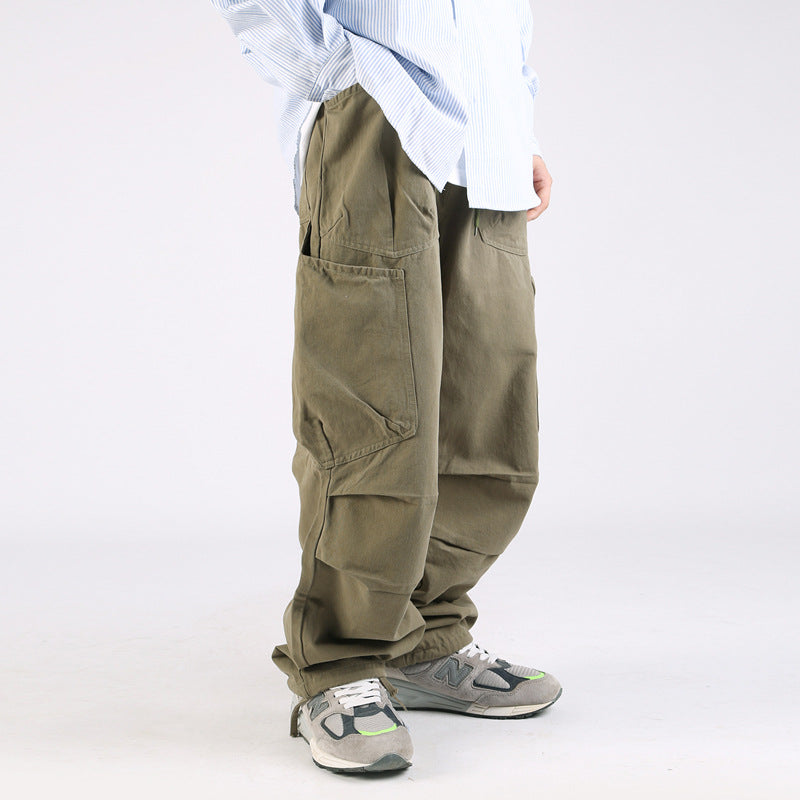 LOOSE WIDE CARGO PANTS W1041