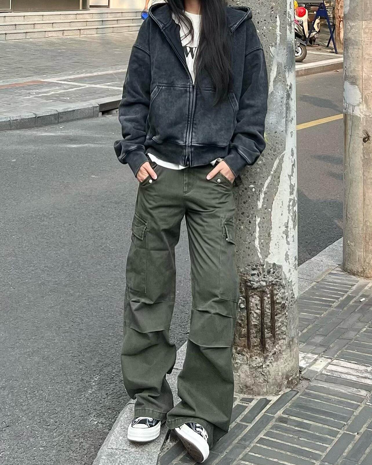 WASHED CROPPED HOODIE W1567