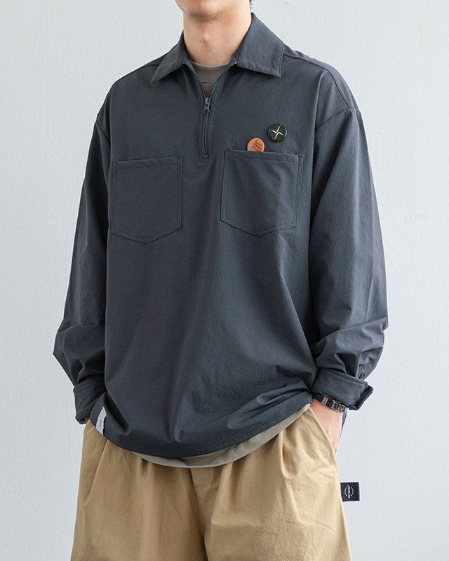 HALF ZIP PULLOVER SHIRT W1586