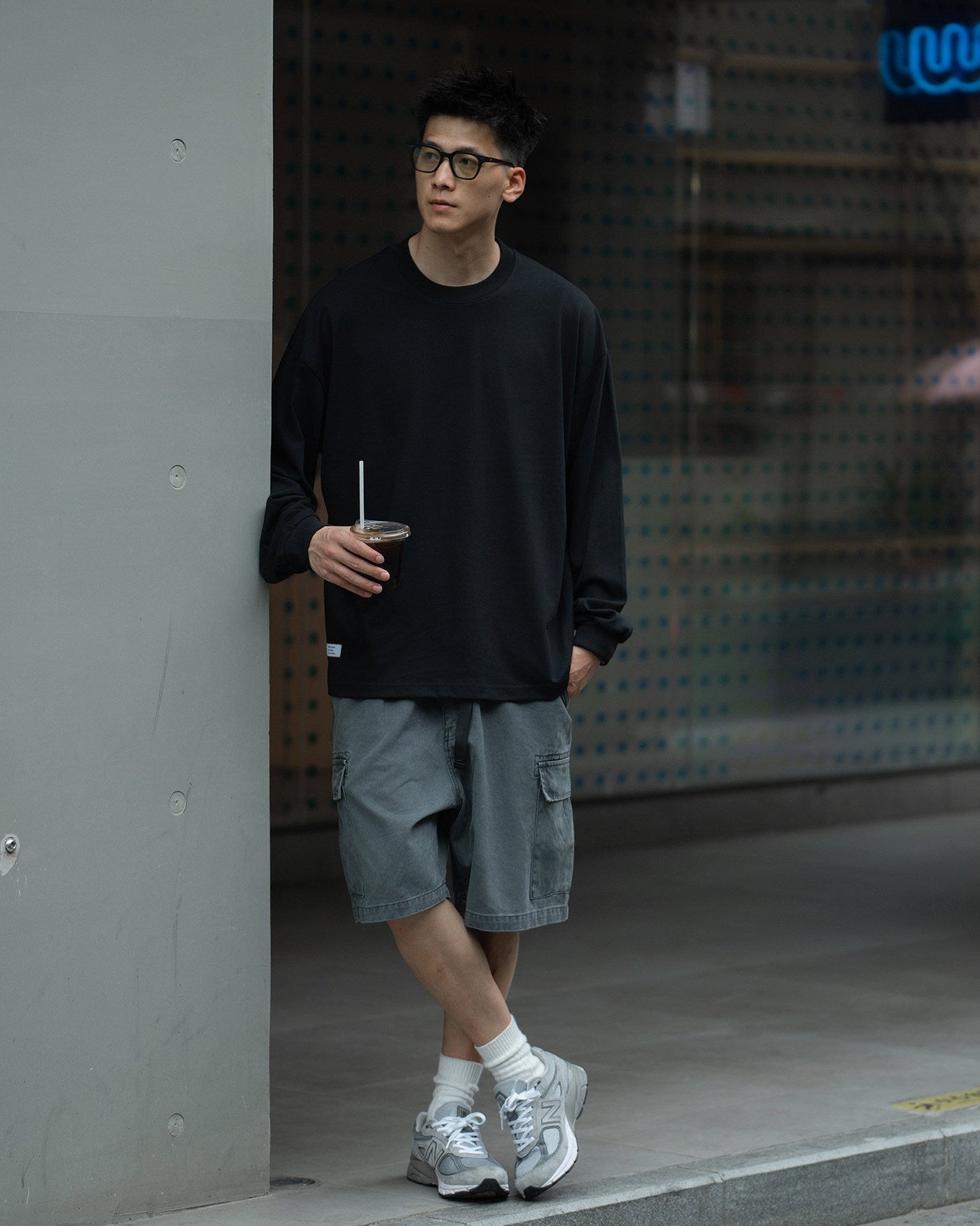 COTTON OVERSIZED LONG TEE W1547