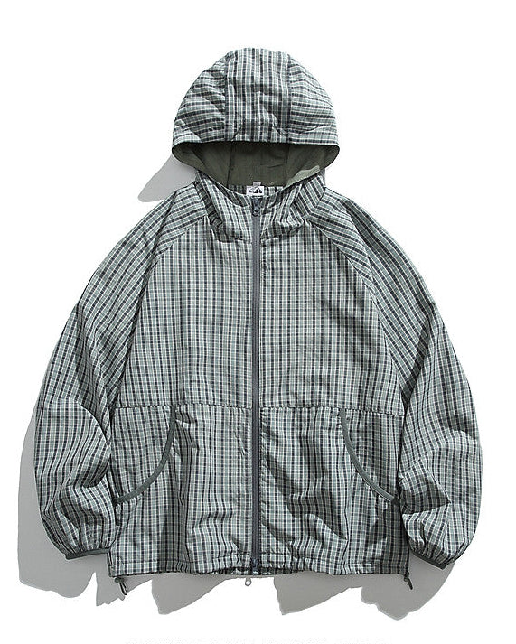 CHECK HOODED JACKET W1576