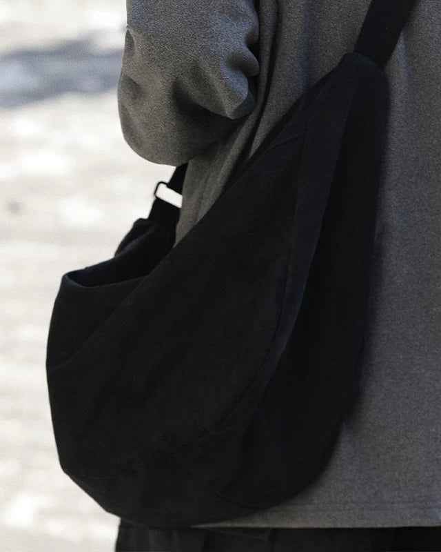 Ayudu ヴィンテージ ダブルファスナー 大容量クロスボディバッグ ユニセックス キャンバスバッグ シンプルカジュアル スポーツ ショルダーバッグ
