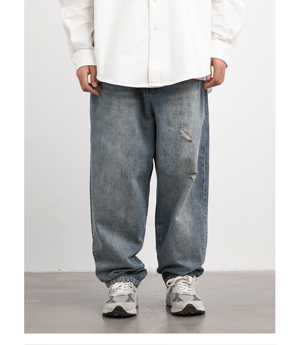 DAMAGED DENIM PANTS W256