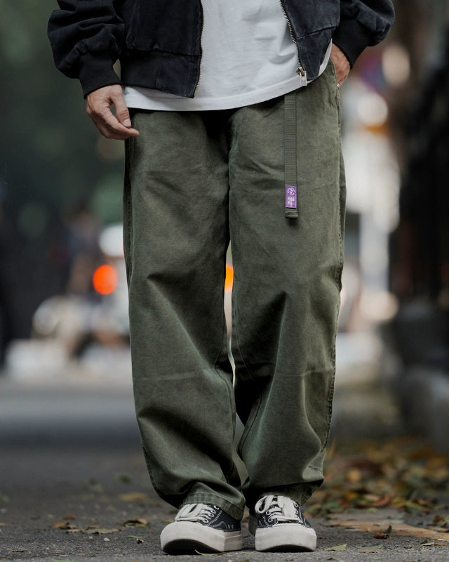 GARMENT DYED WIDE CHINO PANTS W1515