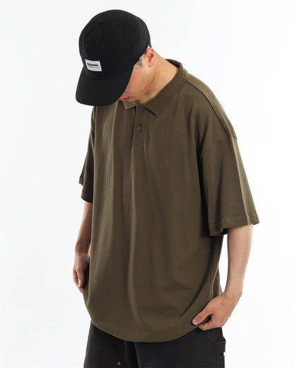 HEAVYWEIGHT TEXTURED RELAX POLOSHIRTS W1464