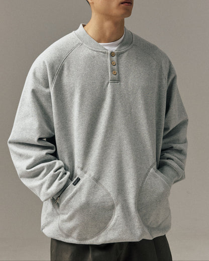 HENLEY FLEECE SWEATSHIRT W1559