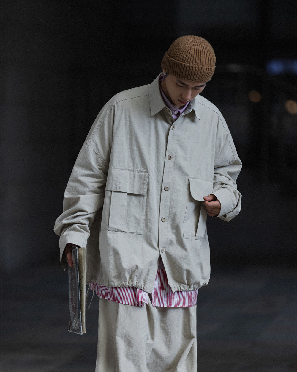 COTTON UTILITY DRAWSTRING SHIRTS W1564