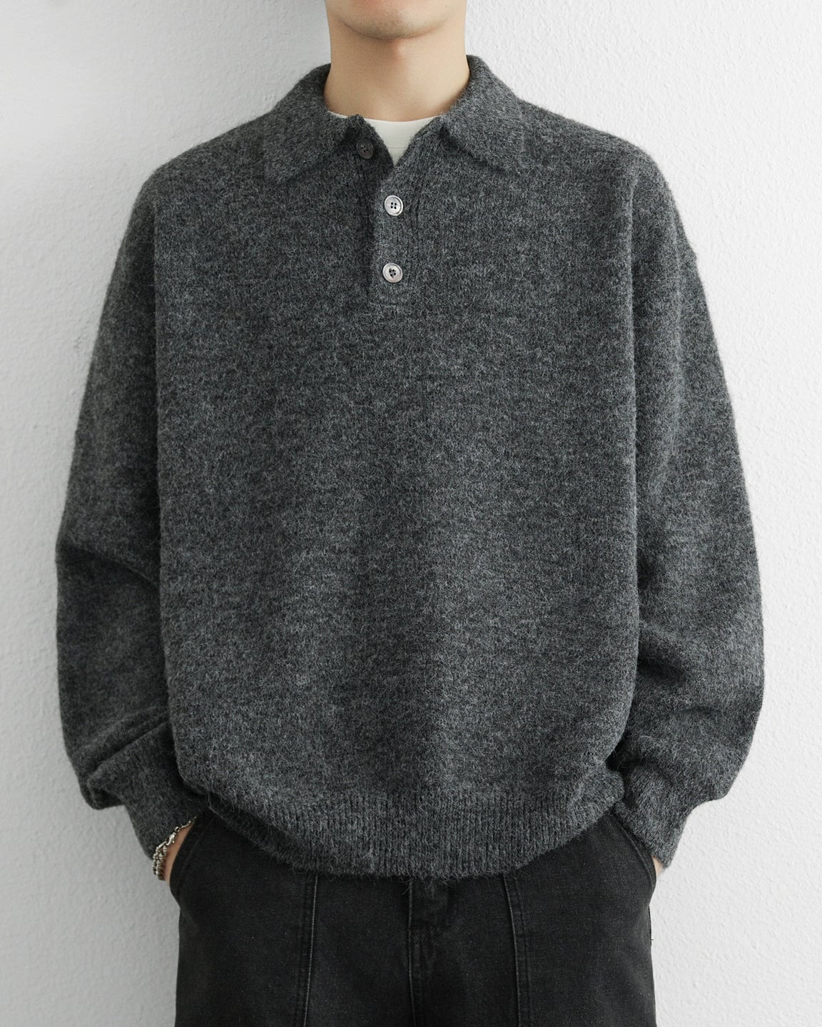 WOOL BLEND POLO NECK KNIT W1508