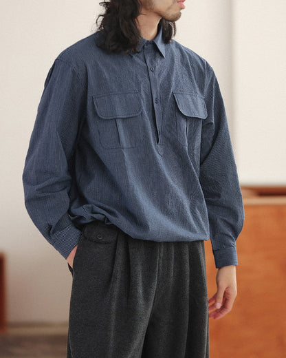PINSTRIPE UTILITY SHIRTS W1593