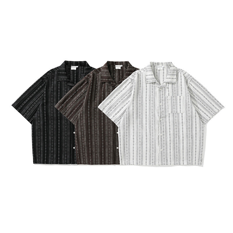 STRIPE SHORT SLEEVE SHIRTS W1113