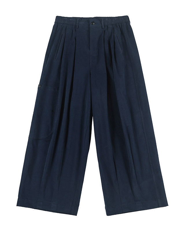 STRETCH COTTON WIDE CARGO PANTS W1552