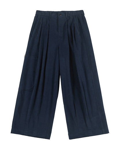 STRETCH COTTON WIDE CARGO PANTS W1552