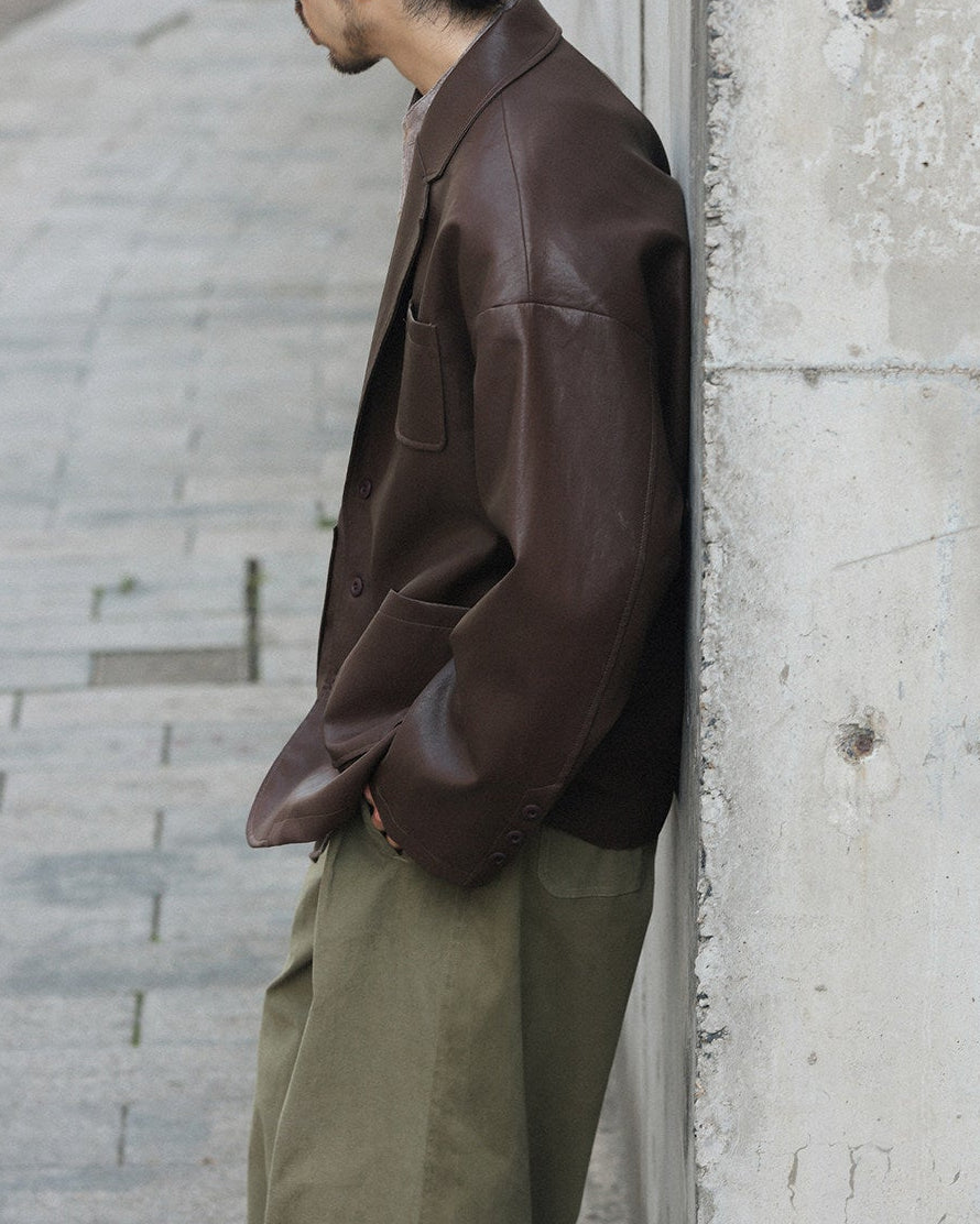 FAUX LEATHER TAILORED JACKET W1553