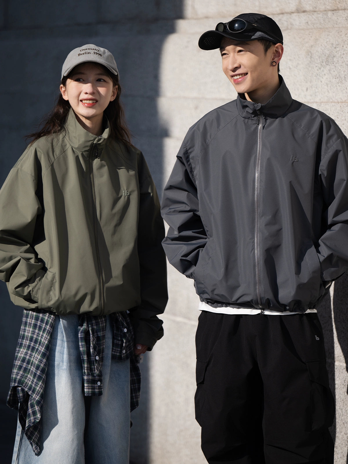 LIGHTWEIGHT STAND COLLAR NYLON JACKET W1493