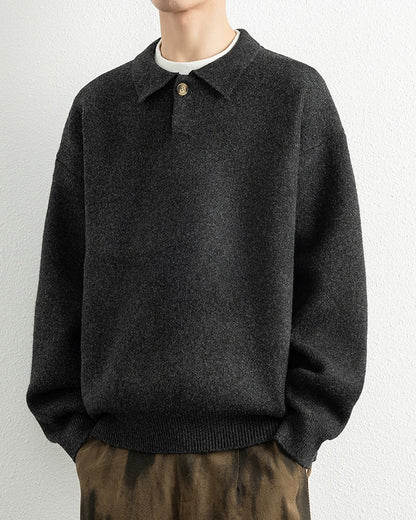 SOFT TOUCH BUTTON COLLAR KNIT W1512