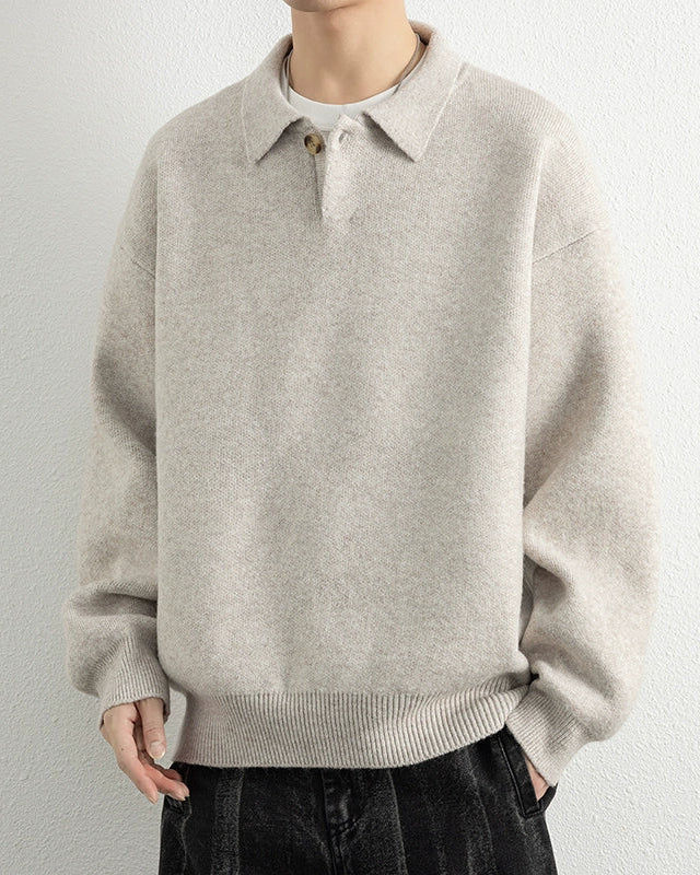 SOFT TOUCH BUTTON COLLAR KNIT W1512