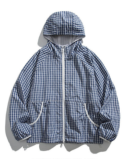 CHECK HOODED JACKET W1576