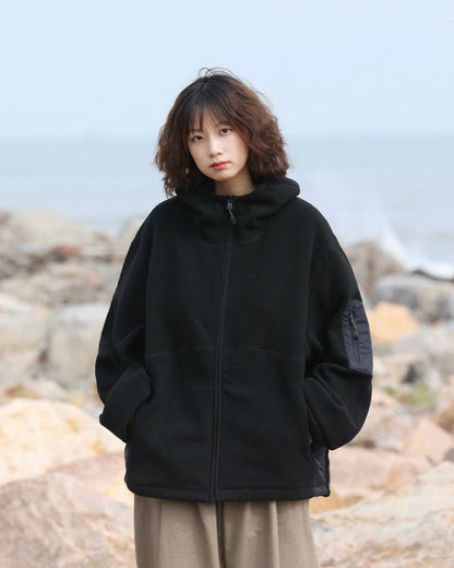 FLEECE HOODED JACKET W1569