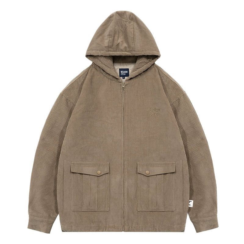 CORDUROY HOODED JACKET W793