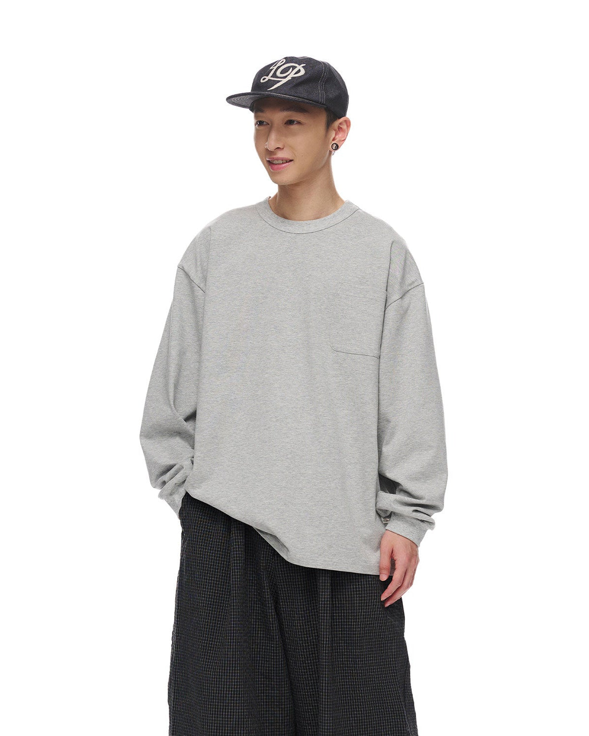 POCKET OVERSIZE LONG TEE W1580