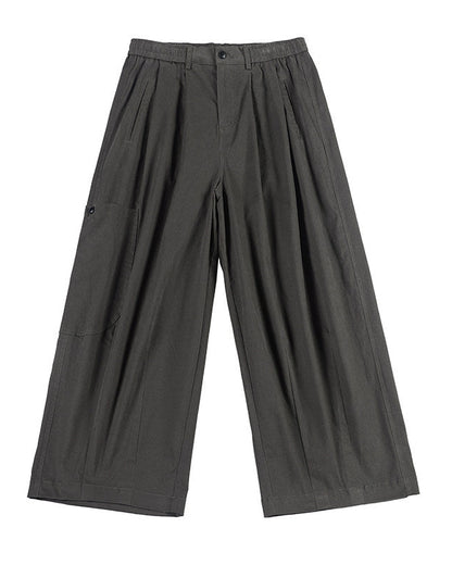 STRETCH COTTON WIDE CARGO PANTS W1552