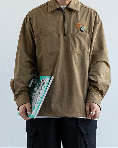 HALF ZIP PULLOVER SHIRT W1586