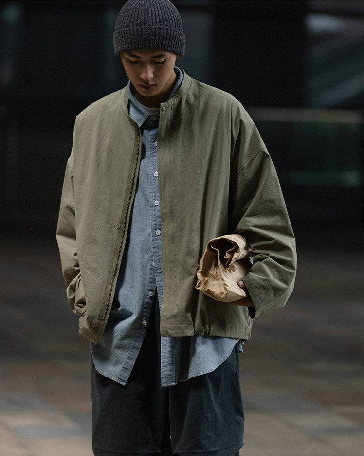 COTTON COLLARLESS JACKET W1599