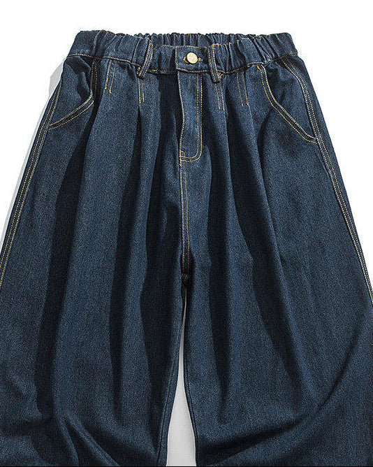 TUCK WAIST DENIM PANTS W1587