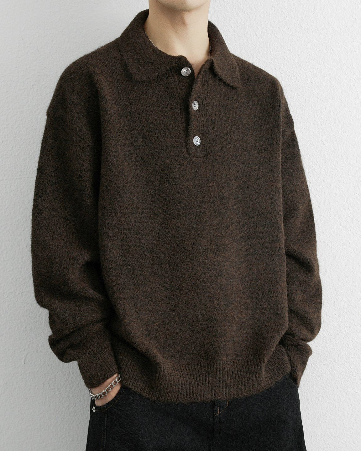 WOOL BLEND POLO NECK KNIT W1508