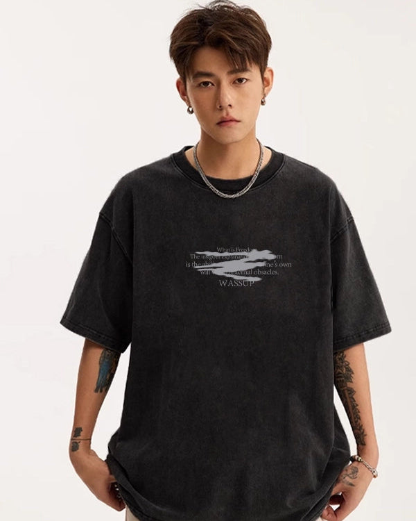 PIGMENT WASHED GRAPHIC T‑SHIRTS W1463