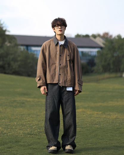 CONTRAST COLLAR UTILITY JACKET W1577