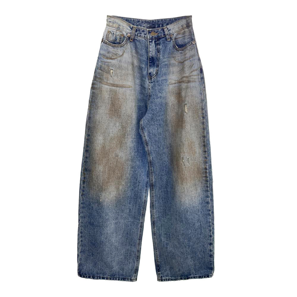 STAIN DIRTY DENIM PANTS W1255