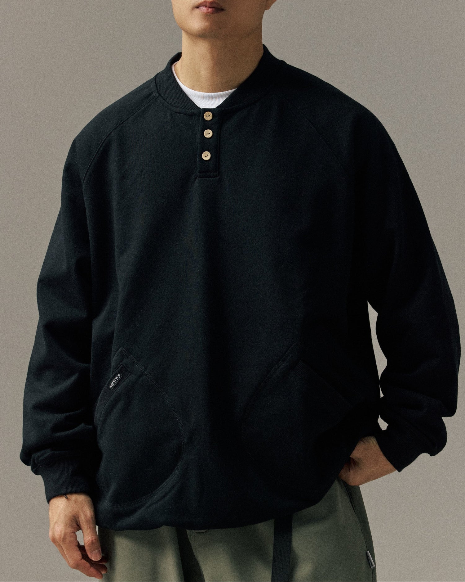 HENLEY FLEECE SWEATSHIRT W1559