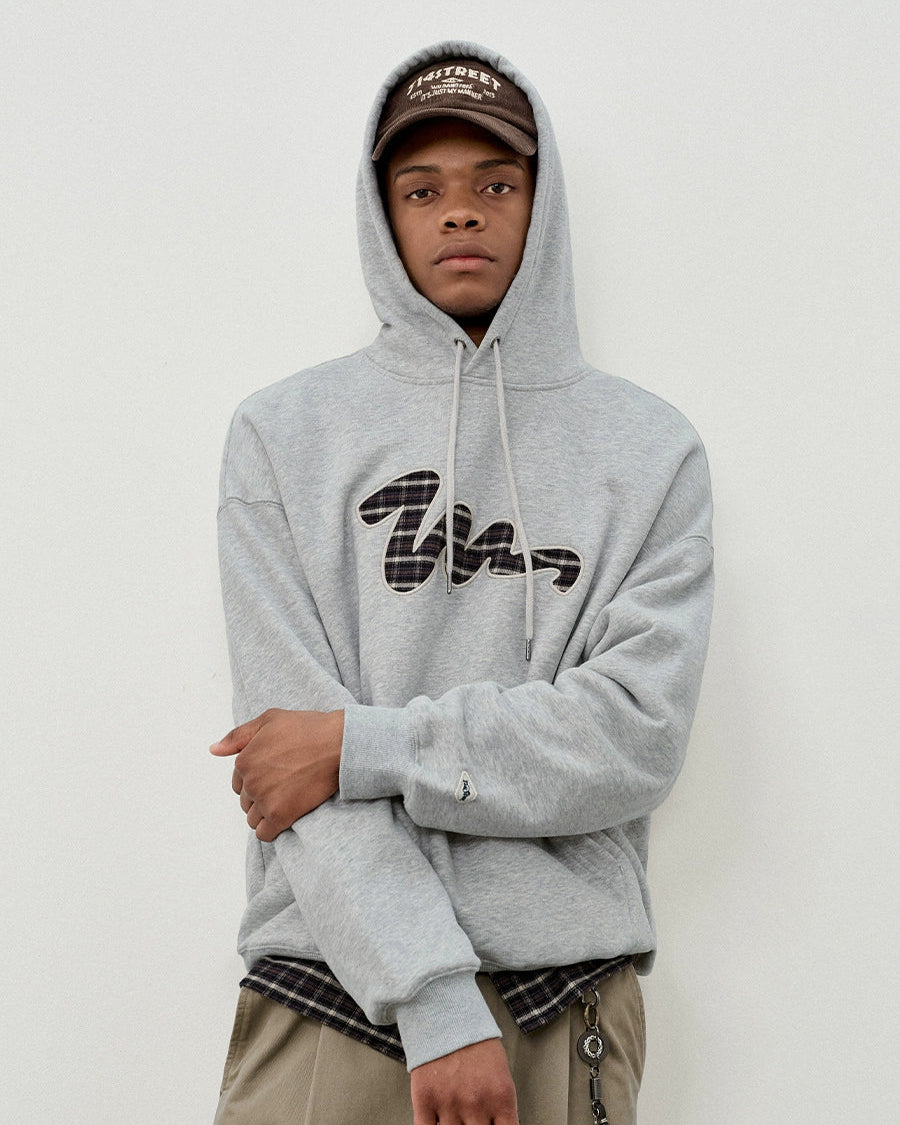 PLAID LOGO FLEECE HOODIE W1478