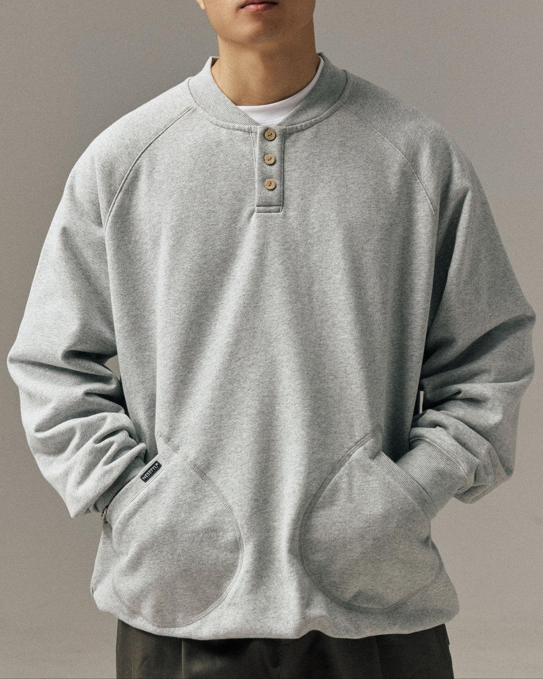 HENLEY FLEECE SWEATSHIRT W1559