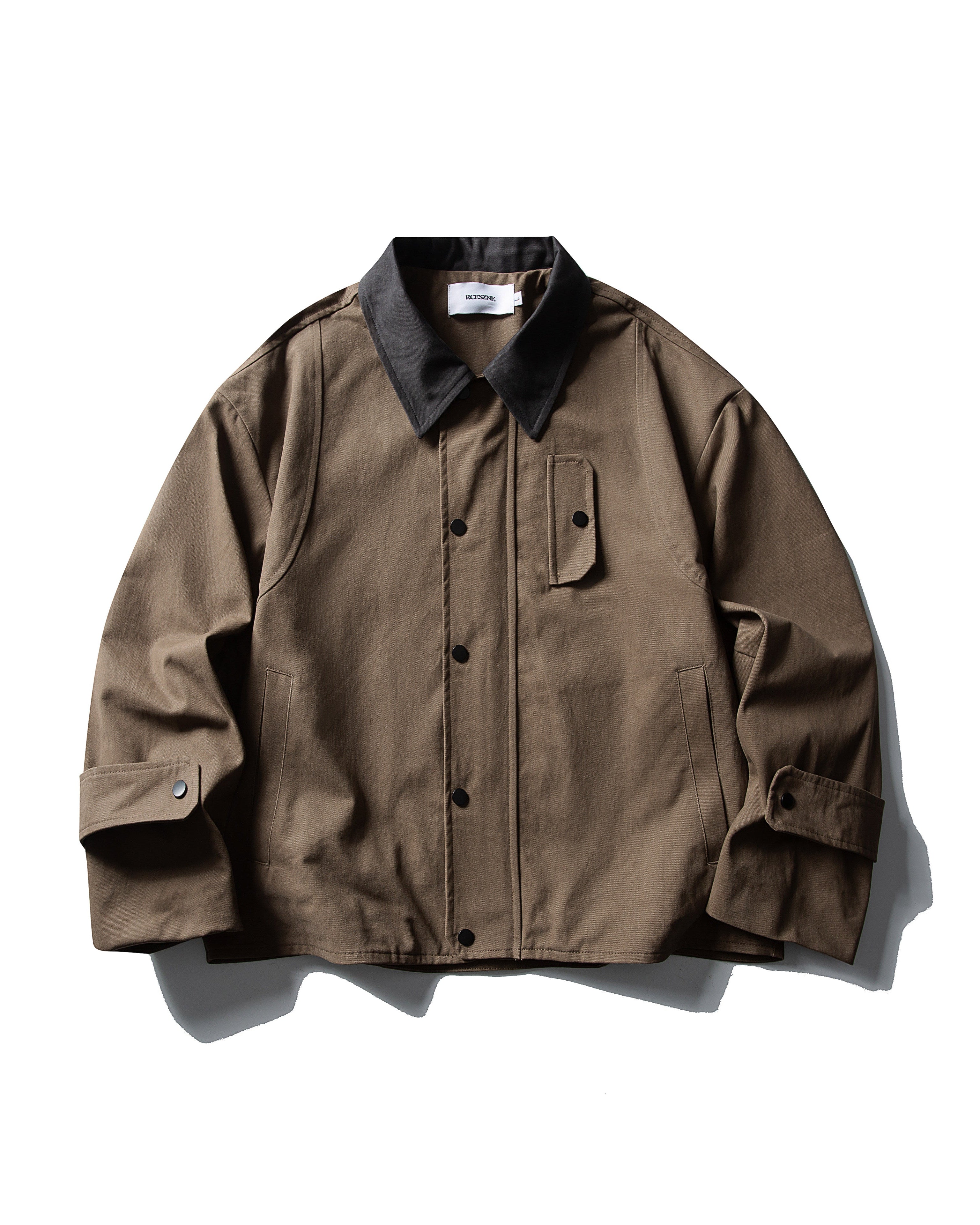 CONTRAST COLLAR UTILITY JACKET W1577