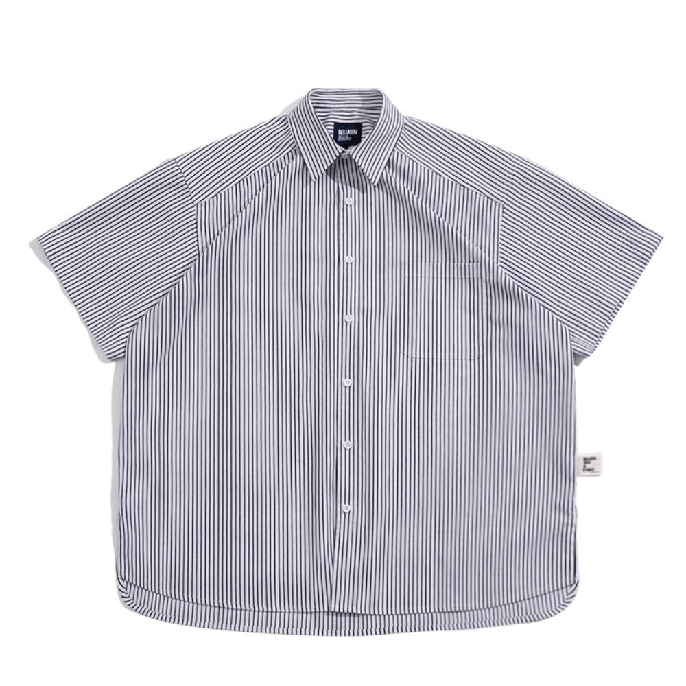 STRIPE SINGLE POKET SHORT SLEEVE SHIRTS W281