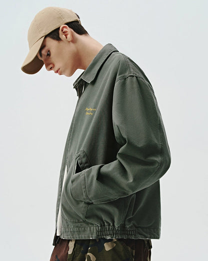 COTTON EMBROIDERY TRUCKER JACKET W1521