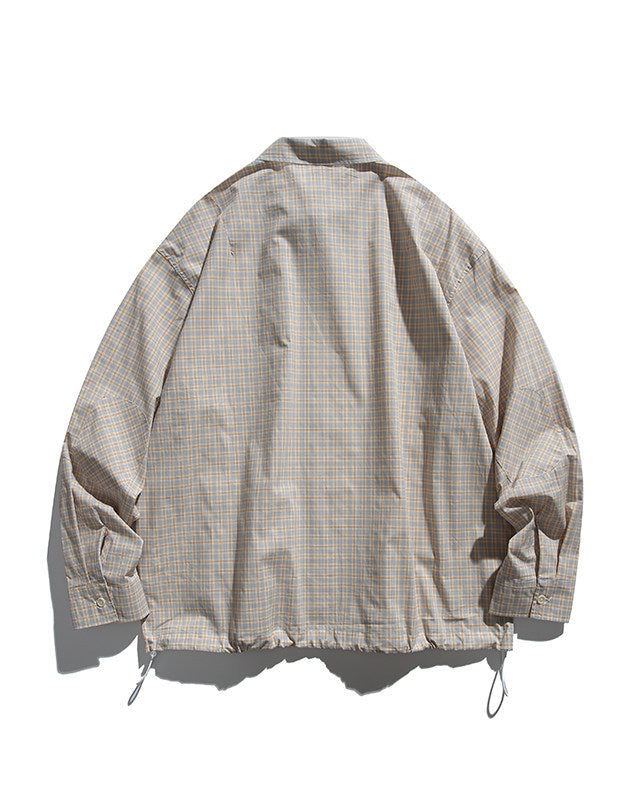 CHECKERED DRAWSTRING SHIRTS W1572