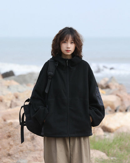 FLEECE HOODED JACKET W1569