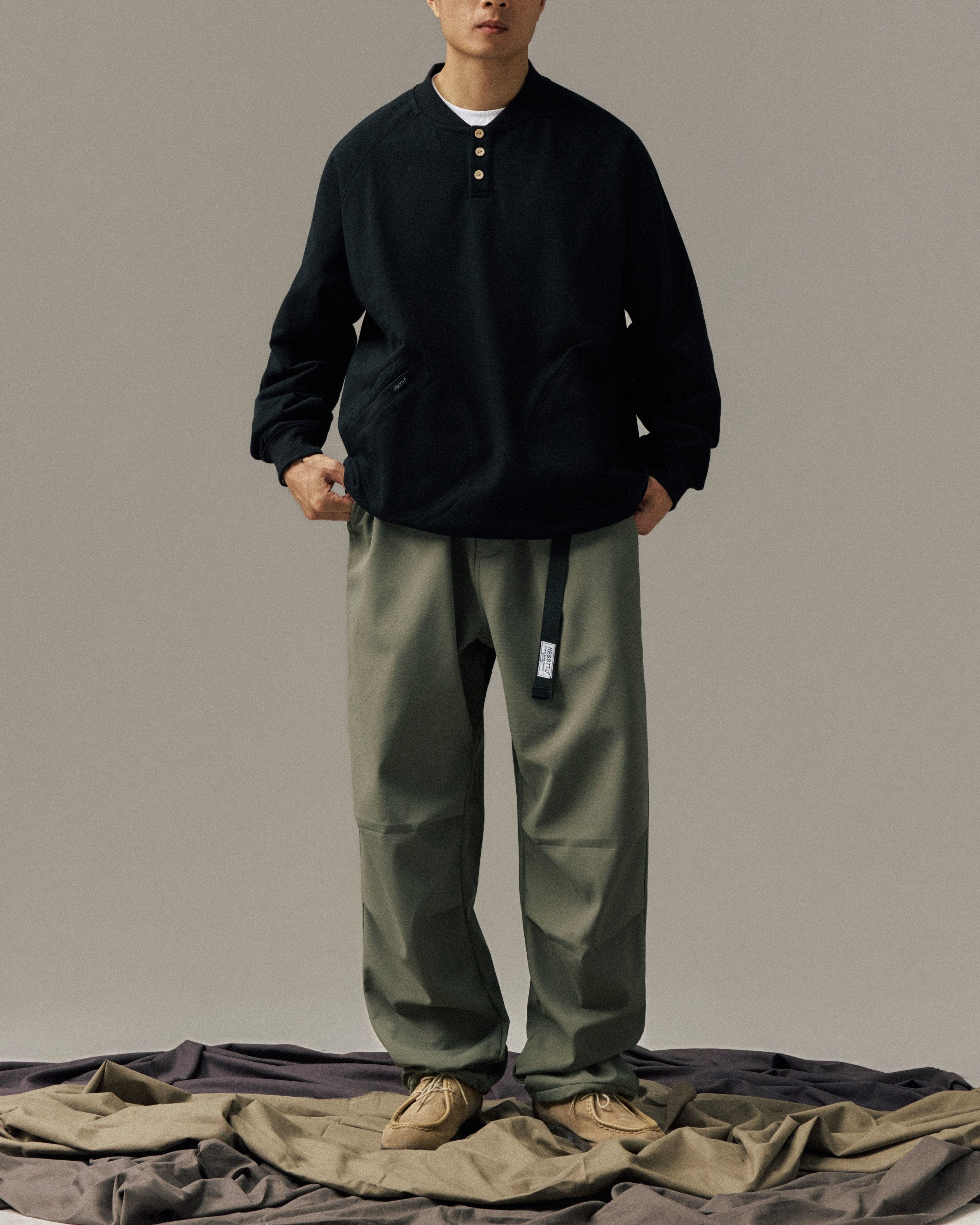 HENLEY FLEECE SWEATSHIRT W1559