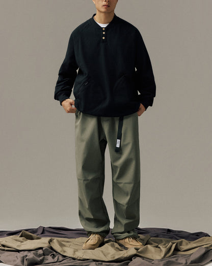 HENLEY FLEECE SWEATSHIRT W1559