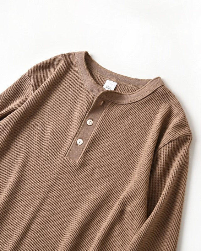 WAFFLE HENLEY LONG TEE W1601