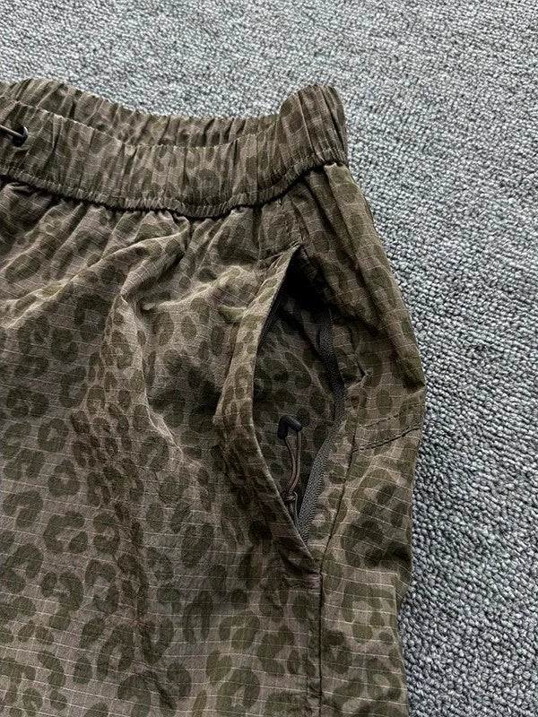 WASHED LEOPARD RELAXED SHORTS W1451