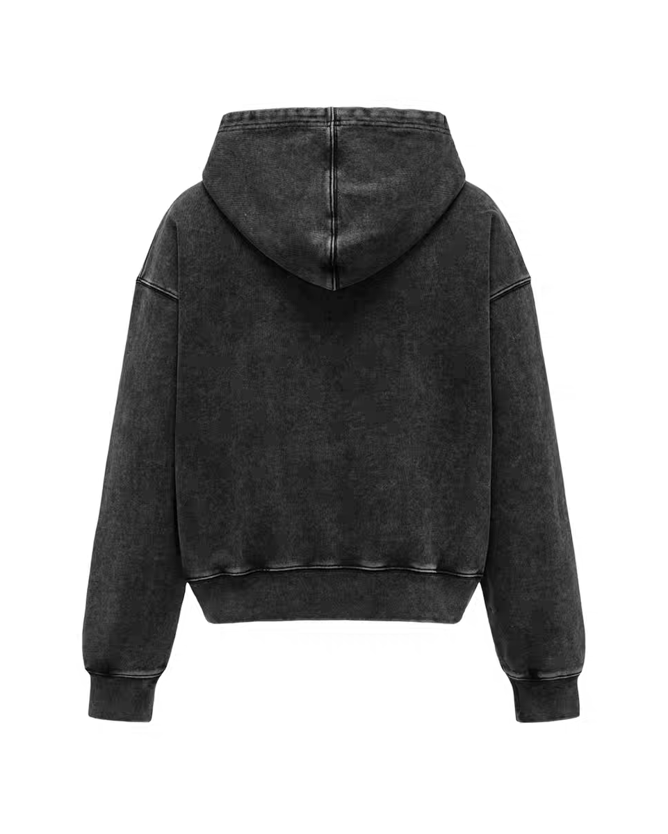 WASHED CROPPED HOODIE W1567